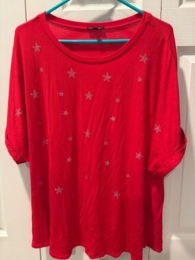 # Ava & Grace 3X Red Starstud Tee